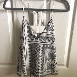 Navy paisley patterned blouse